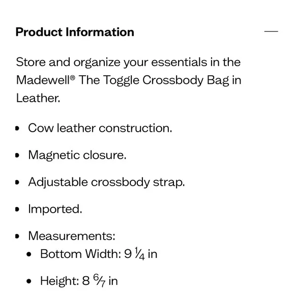 NWT Madewell The Toggle Crossbody Bag In Cherry Wood - Picture 12 of 12